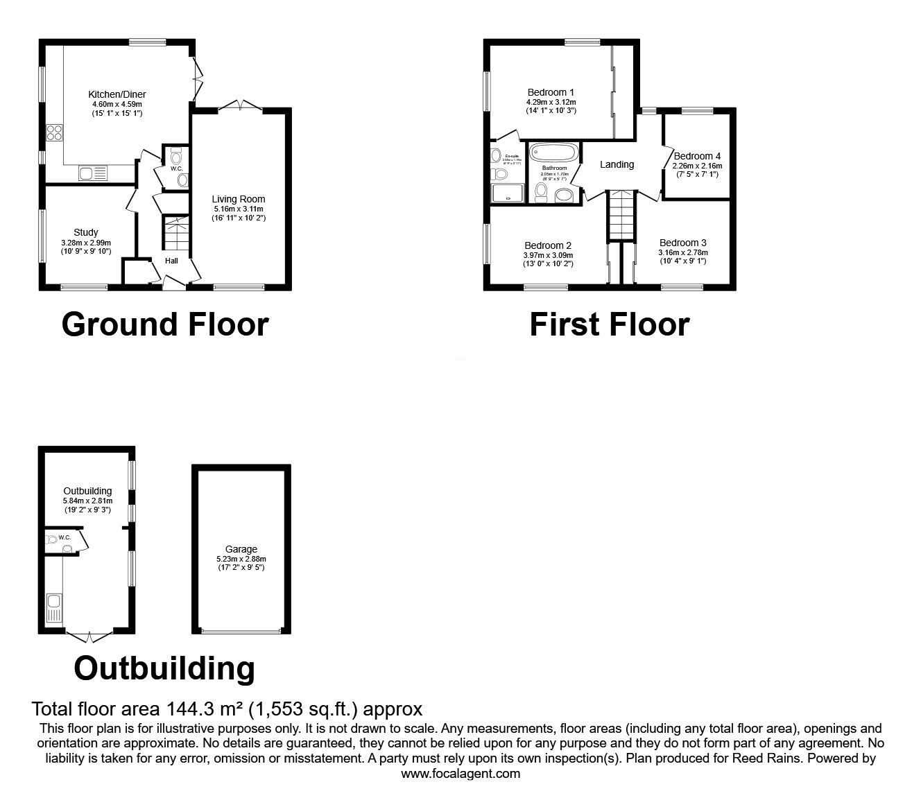 Floorplan of 4 bedroom Detached House for sale, Juniper Avenue, Somerford, Cheshire, CW12