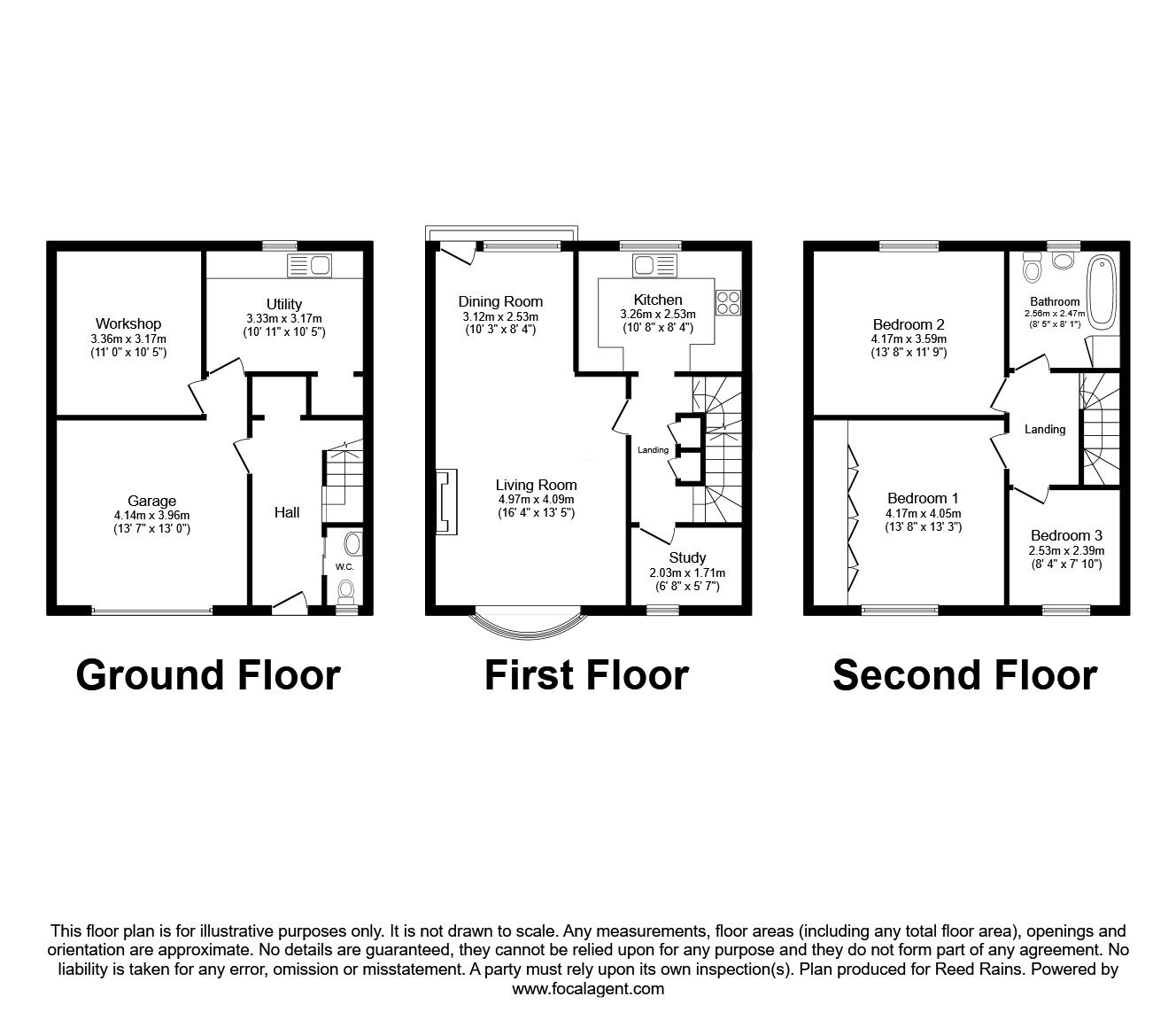 Floorplan of 4 bedroom End Terrace House for sale, Berkshire Drive, Congleton, Cheshire, CW12