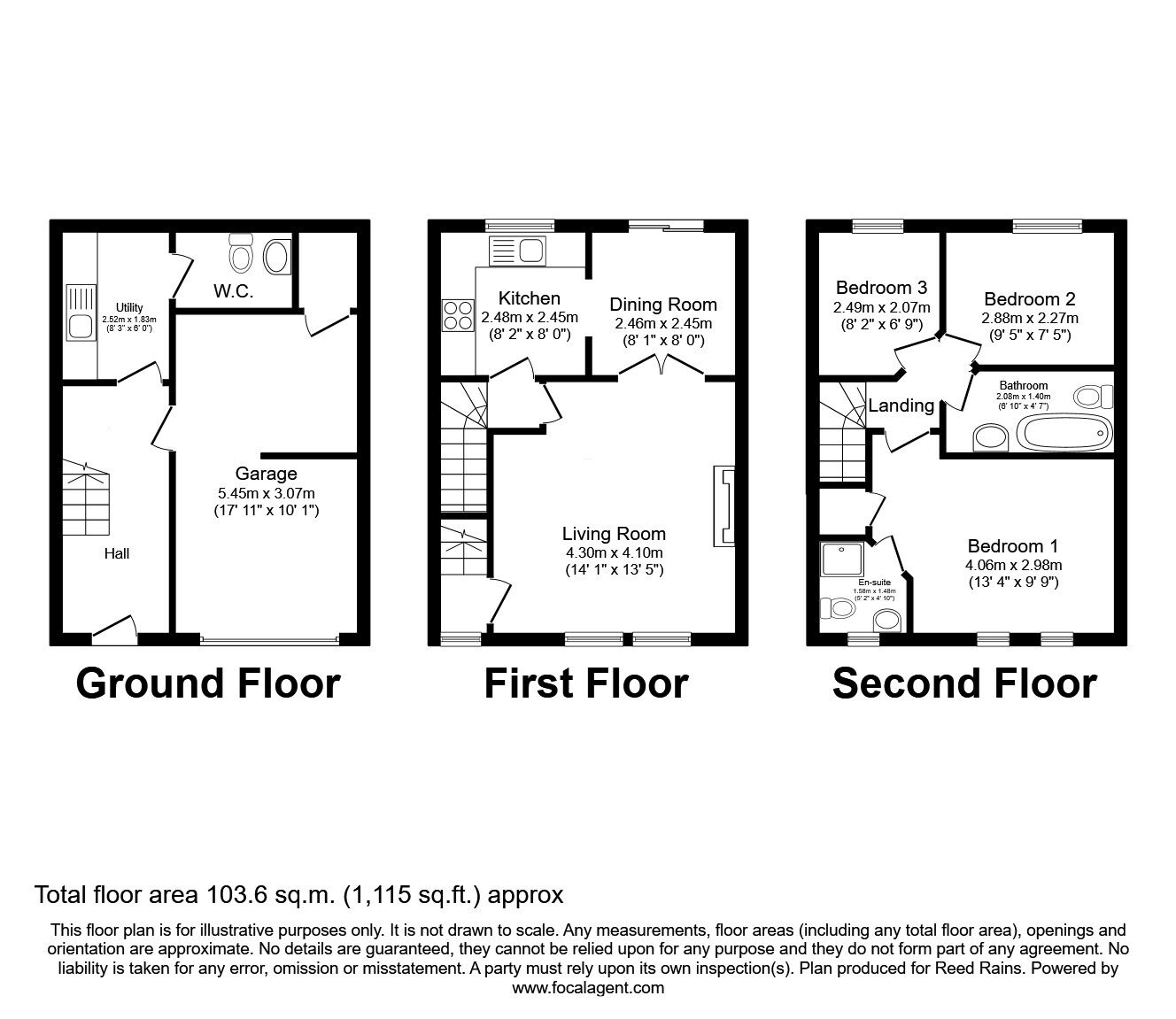 Floorplan of 3 bedroom Mid Terrace House for sale, Elvington Close, Congleton, Cheshire, CW12