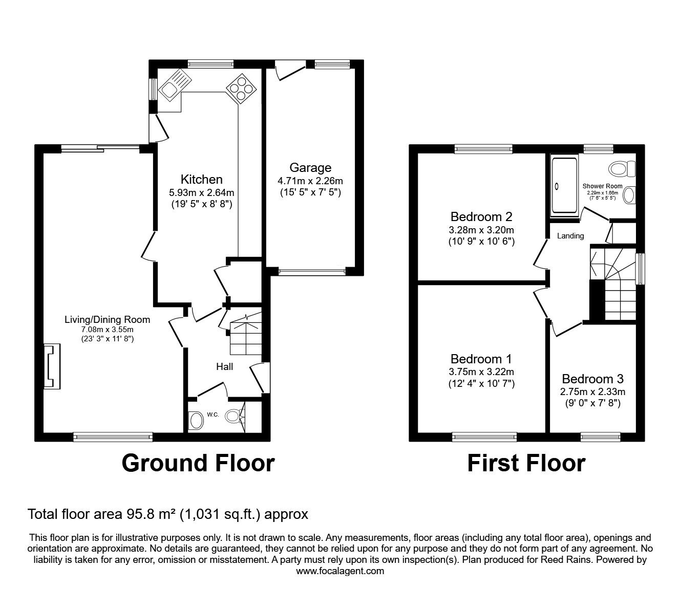 Floorplan of 3 bedroom Detached House for sale, Bowness Court, Congleton, Cheshire, CW12