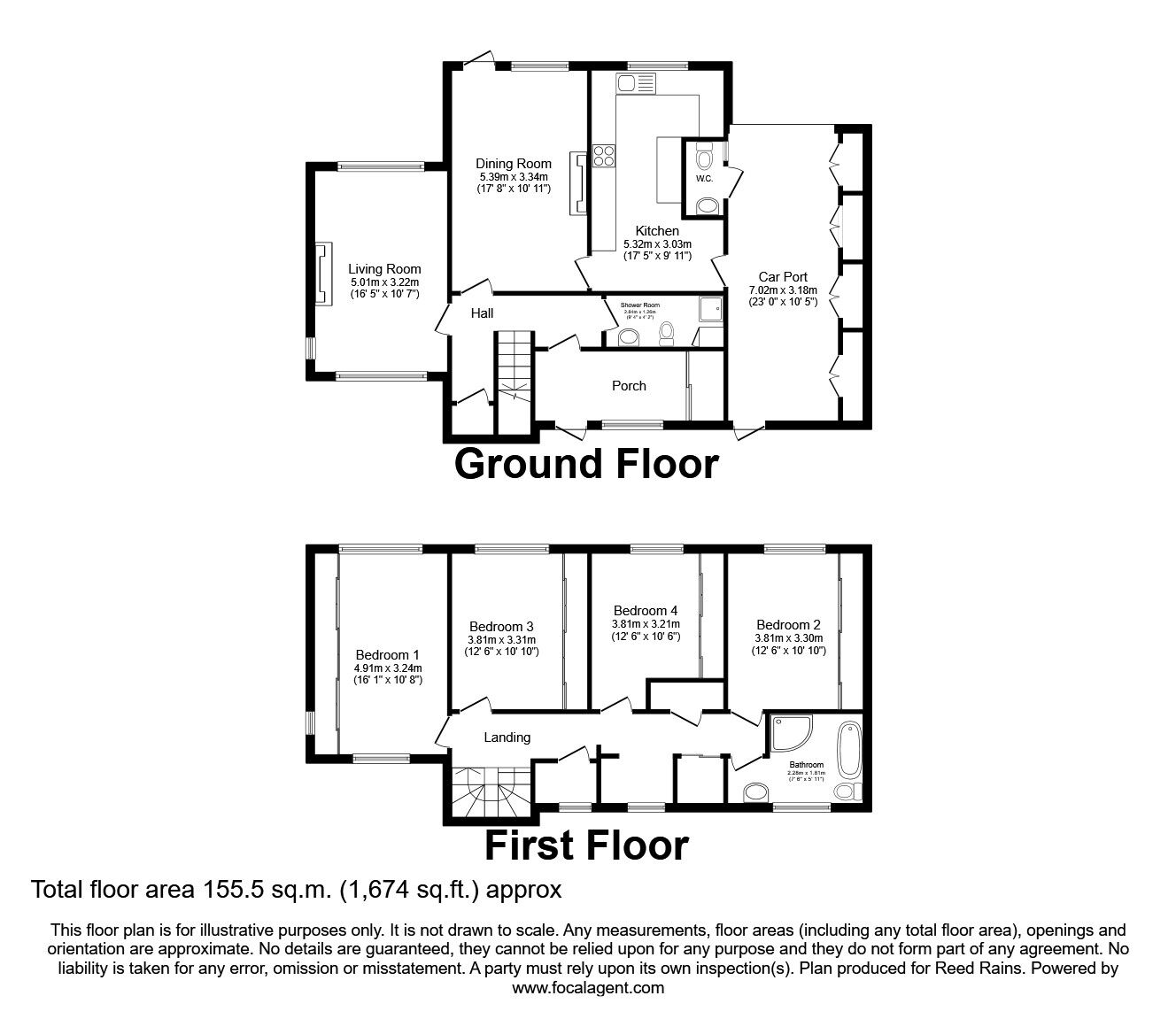 Floorplan of 4 bedroom Detached House for sale, Holmes Chapel Road, Somerford, Cheshire, CW12