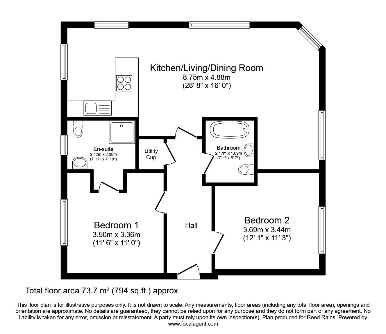 Floorplan of 2 bedroom  Flat for sale, Hatter Street, Congleton, Cheshire, CW12