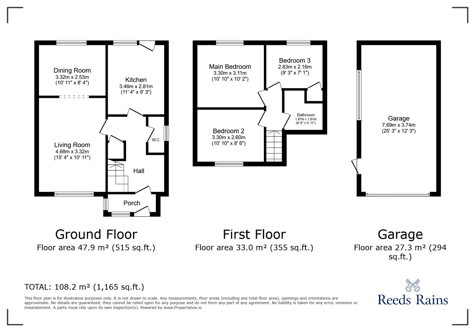 Floorplan of 3 bedroom Semi Detached House for sale, The Bank, Scholar Green, Cheshire, ST7