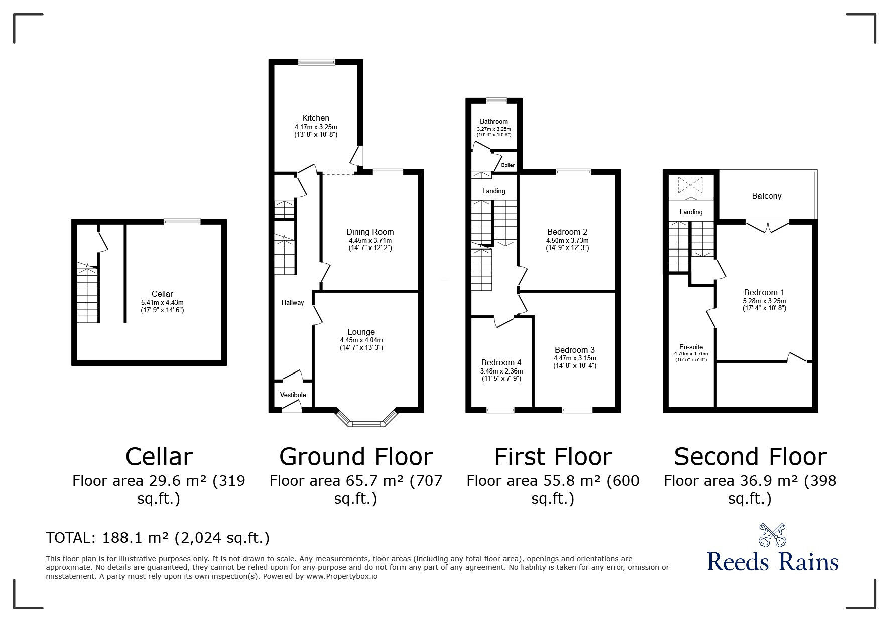 Floorplan of 4 bedroom Mid Terrace House for sale, Albert Road, Colne, Lancashire, BB8