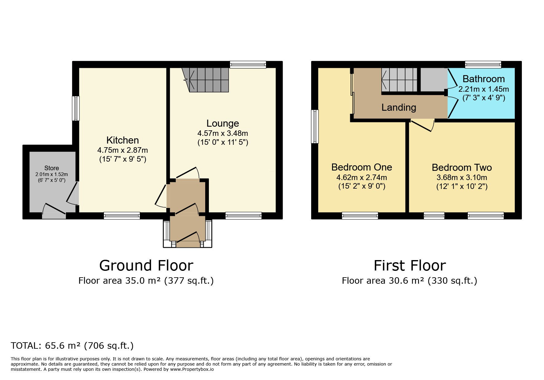 Floorplan of 2 bedroom Link Detached House for sale, Brownhill Row, Colne, Lancashire, BB8