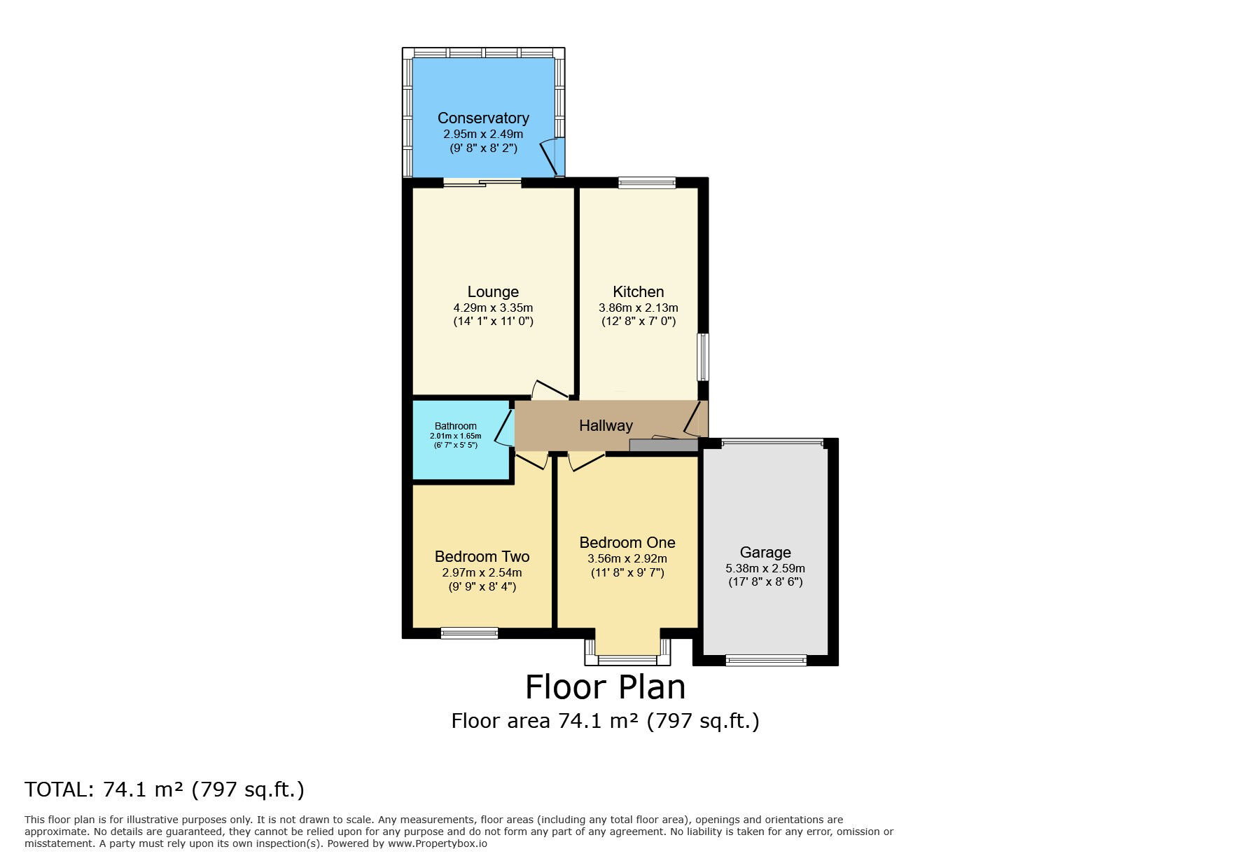 Floorplan of 2 bedroom Semi Detached Bungalow for sale, Buttermere Avenue, Colne, Lancashire, BB8