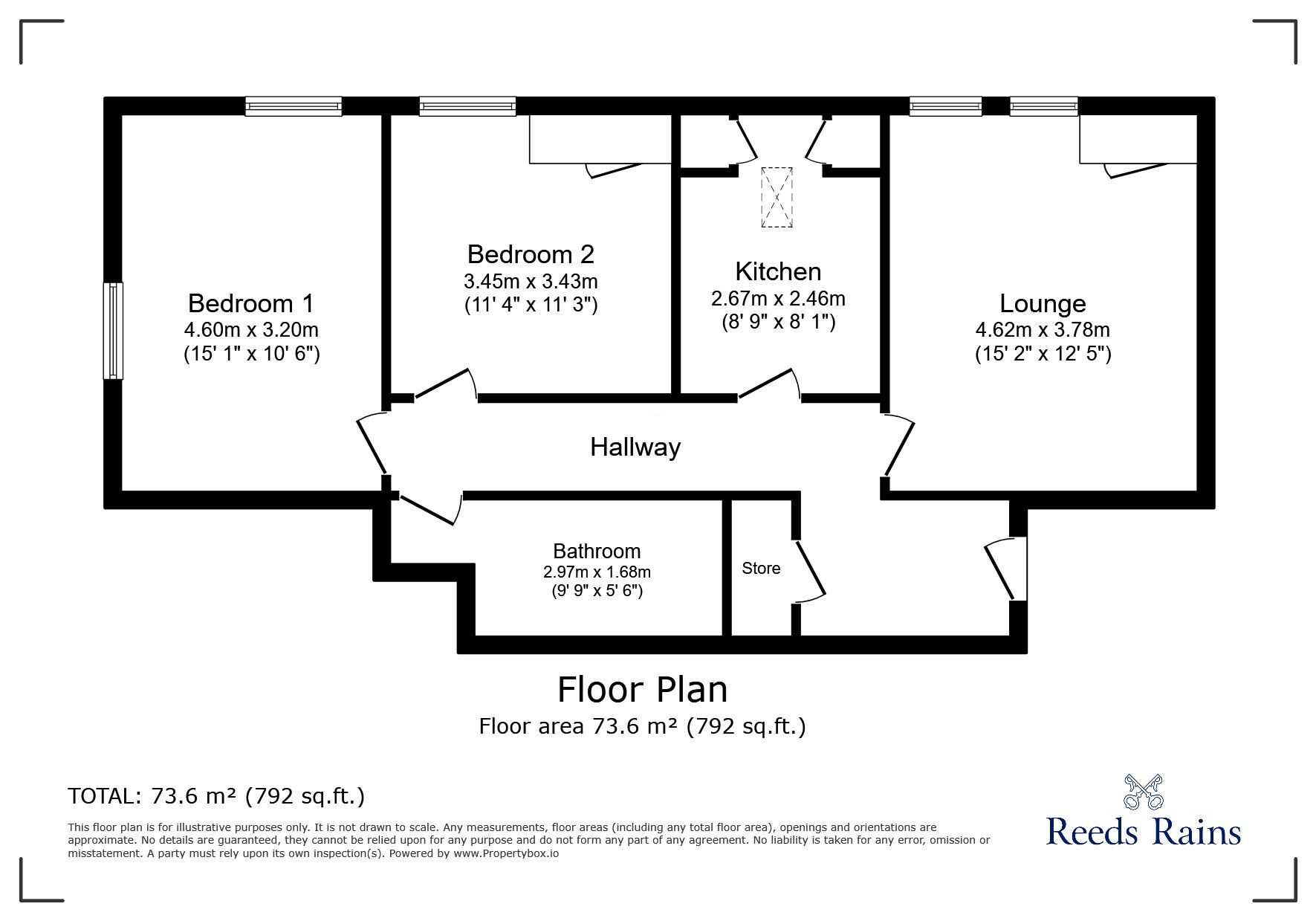 Floorplan of 2 bedroom  Flat for sale, Alma Road, Colne, Lancashire, BB8