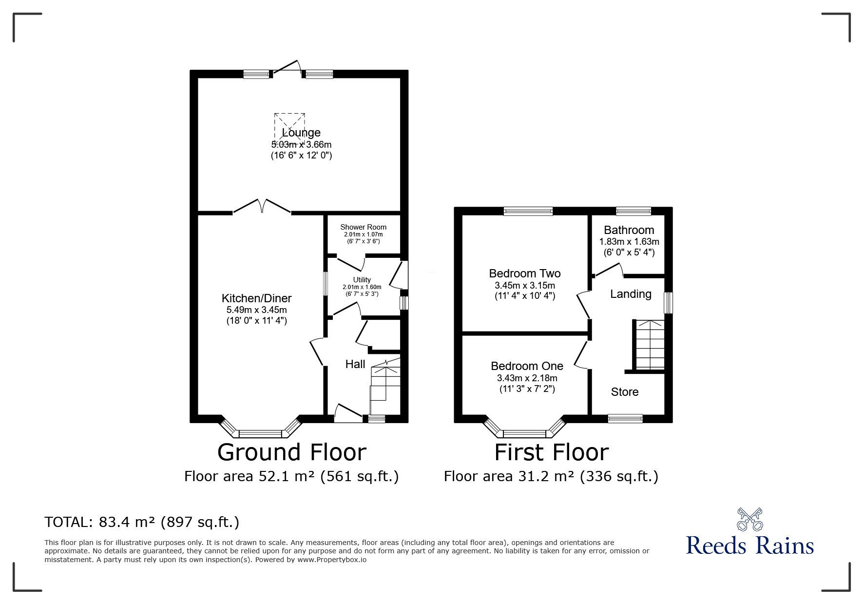 Floorplan of 2 bedroom Semi Detached House for sale, Milford Street, Colne, Lancashire, BB8