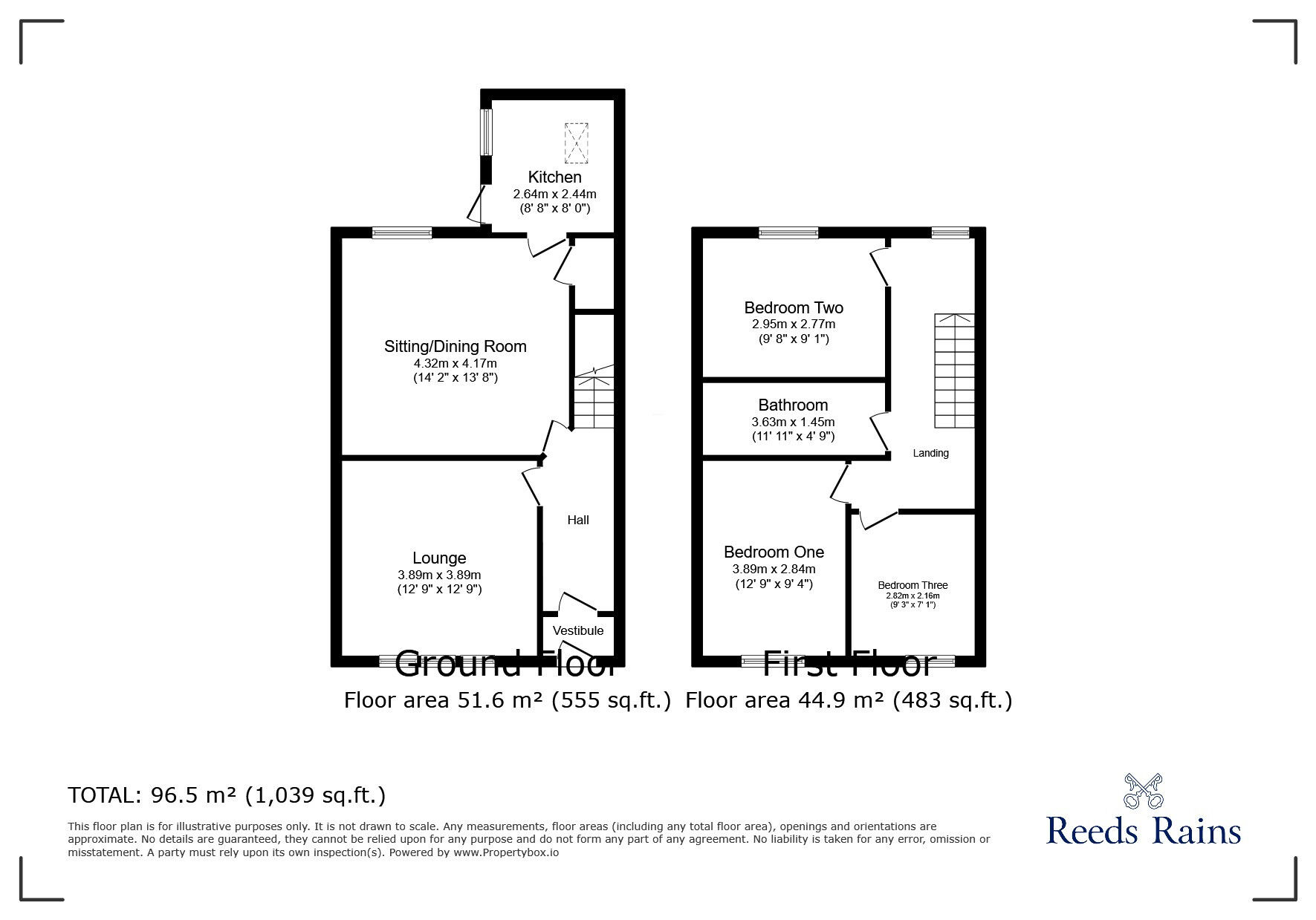 Floorplan of 3 bedroom Mid Terrace House for sale, Knotts Lane, Colne, Lancashire, BB8