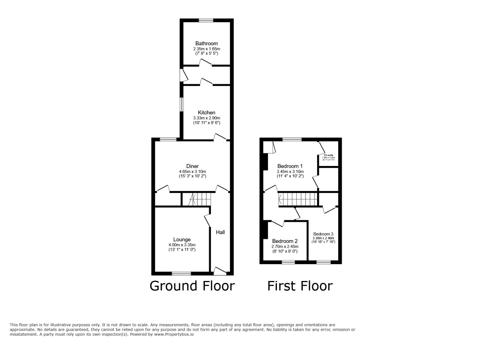 Floorplan of 3 bedroom Mid Terrace House to rent, Hysehope Terrace, Consett, Durham, DH8