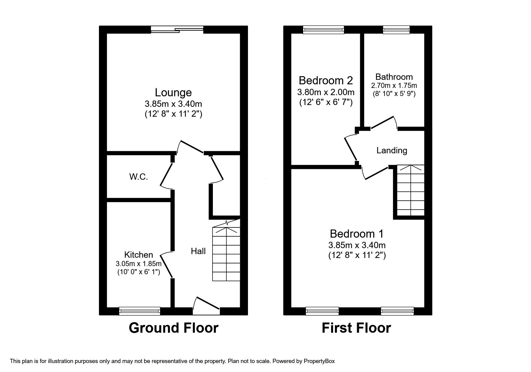 Floorplan of 2 bedroom Semi Detached House for sale, Generation Place, Consett, Durham, DH8