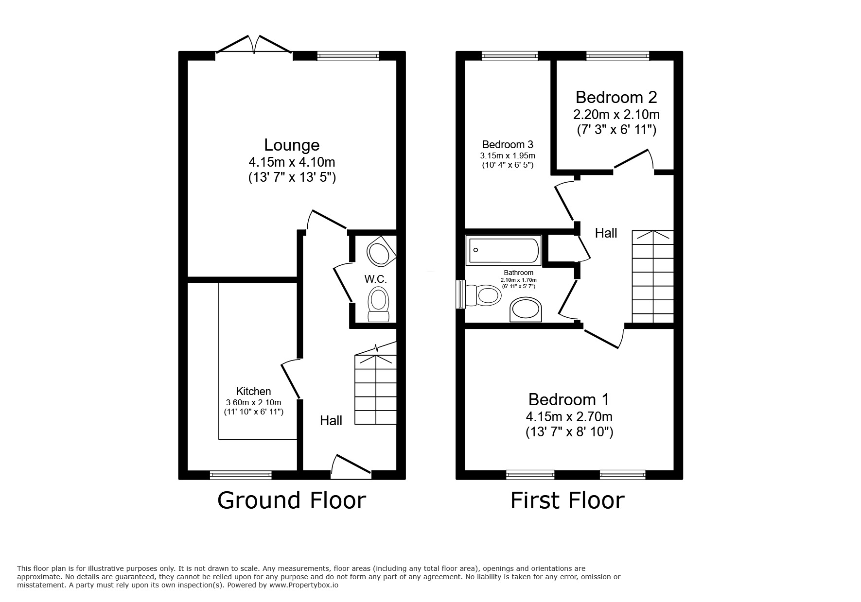 Floorplan of 3 bedroom End Terrace House for sale, Spiro Court, Consett, Durham, DH8