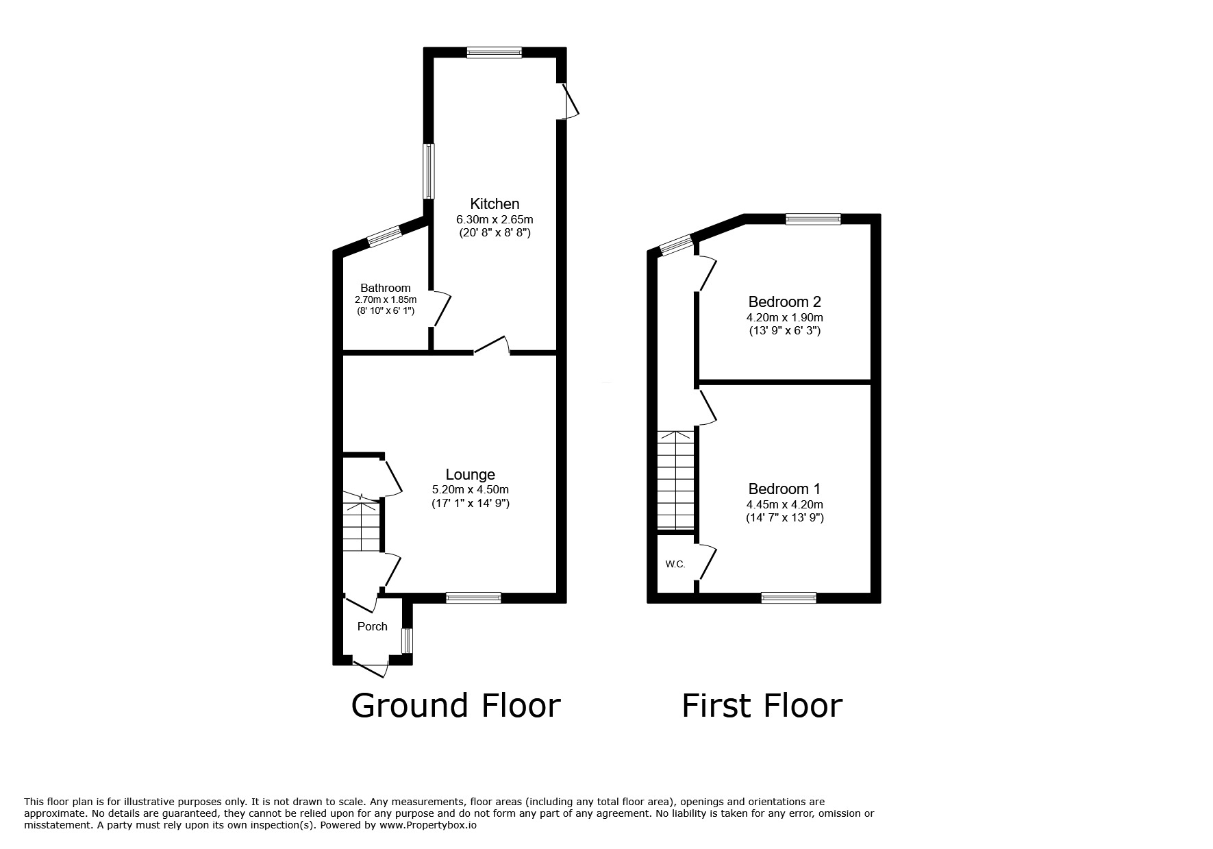 Floorplan of 2 bedroom Mid Terrace House for sale, Iveston Lane, Consett, Durham, DH8