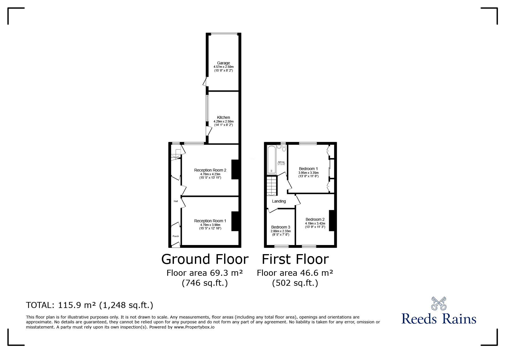 Floorplan of 3 bedroom Mid Terrace House for sale, Medomsley Road, Consett, Durham, DH8