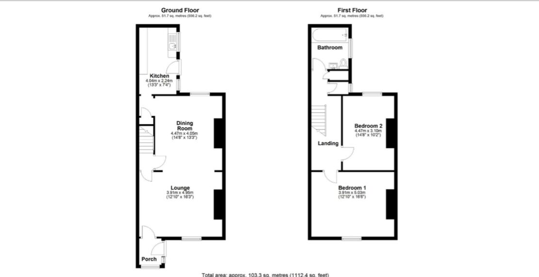 Floorplan of 2 bedroom Mid Terrace House for sale, Palmerston Street, Consett, Durham, DH8