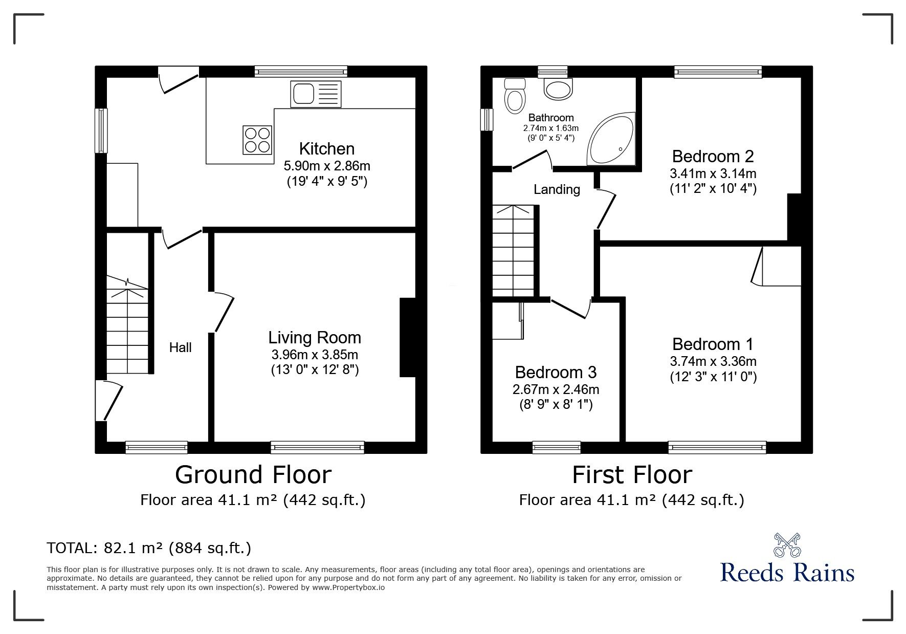 Floorplan of 3 bedroom Semi Detached House for sale, Delvedere, Consett, Durham, DH8