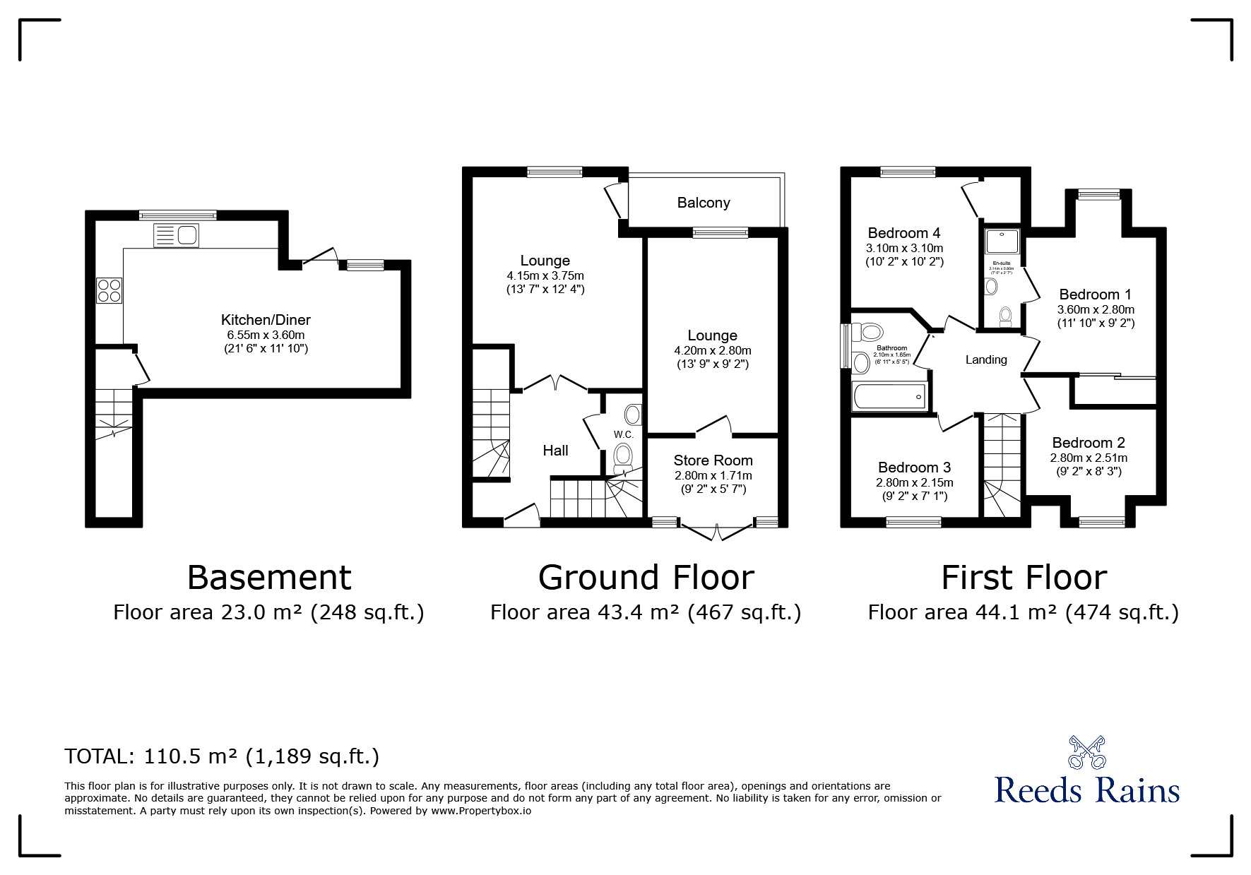 Floorplan of 4 bedroom Semi Detached House for sale, The Chequers, Consett, Durham, DH8