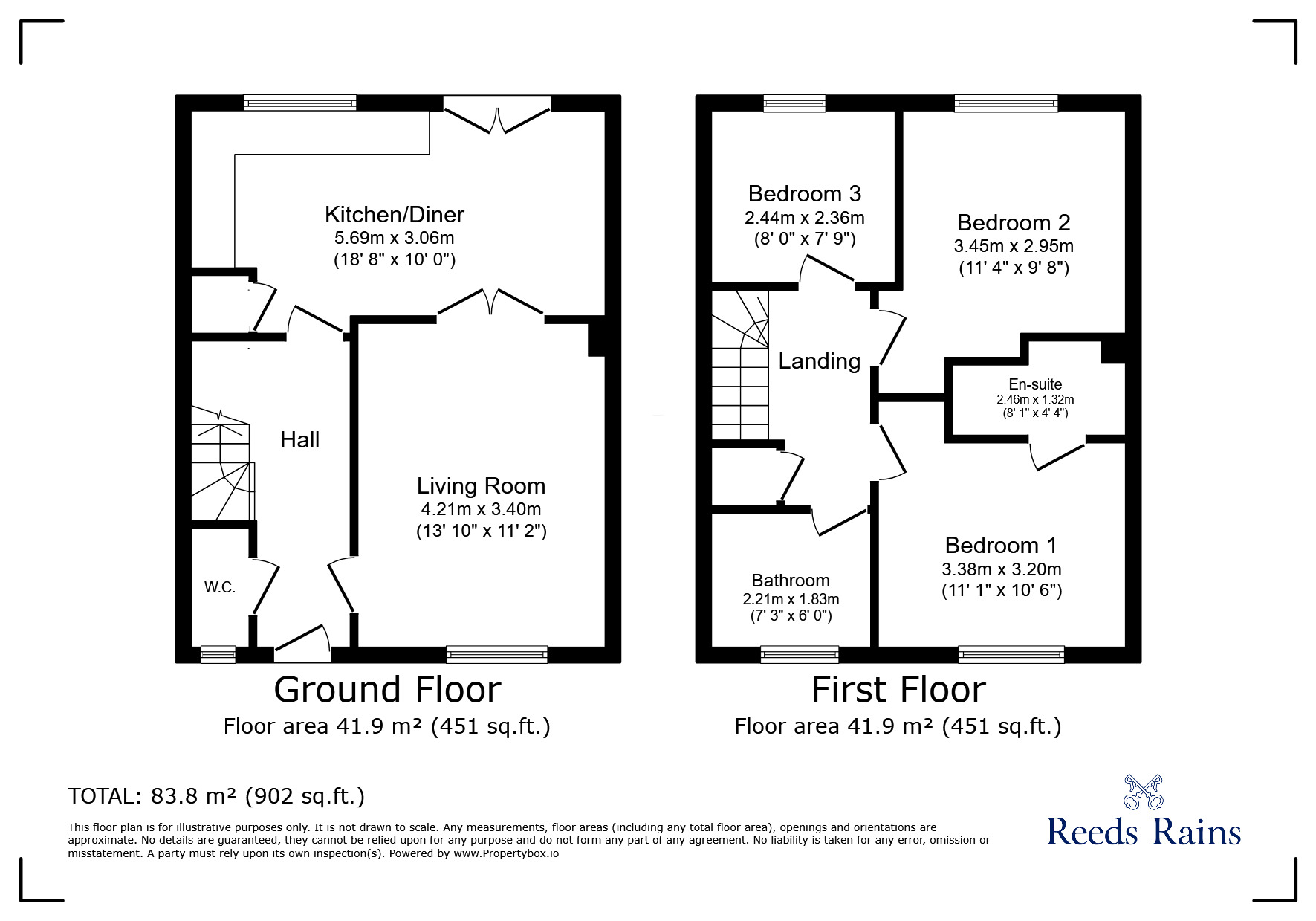 Floorplan of 3 bedroom Semi Detached House for sale, Aynsley Mews, Consett, Durham, DH8