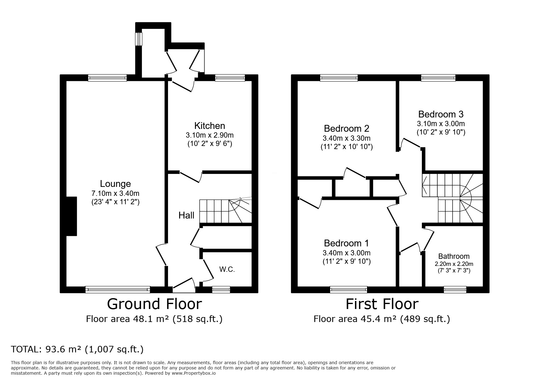 Floorplan of 3 bedroom Mid Terrace House to rent, Phoenix Court, Consett, Durham, DH8