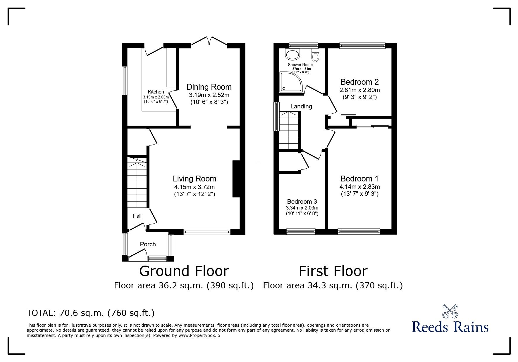 Floorplan of 3 bedroom Semi Detached House for sale, Benfield Close, Consett, Durham, DH8