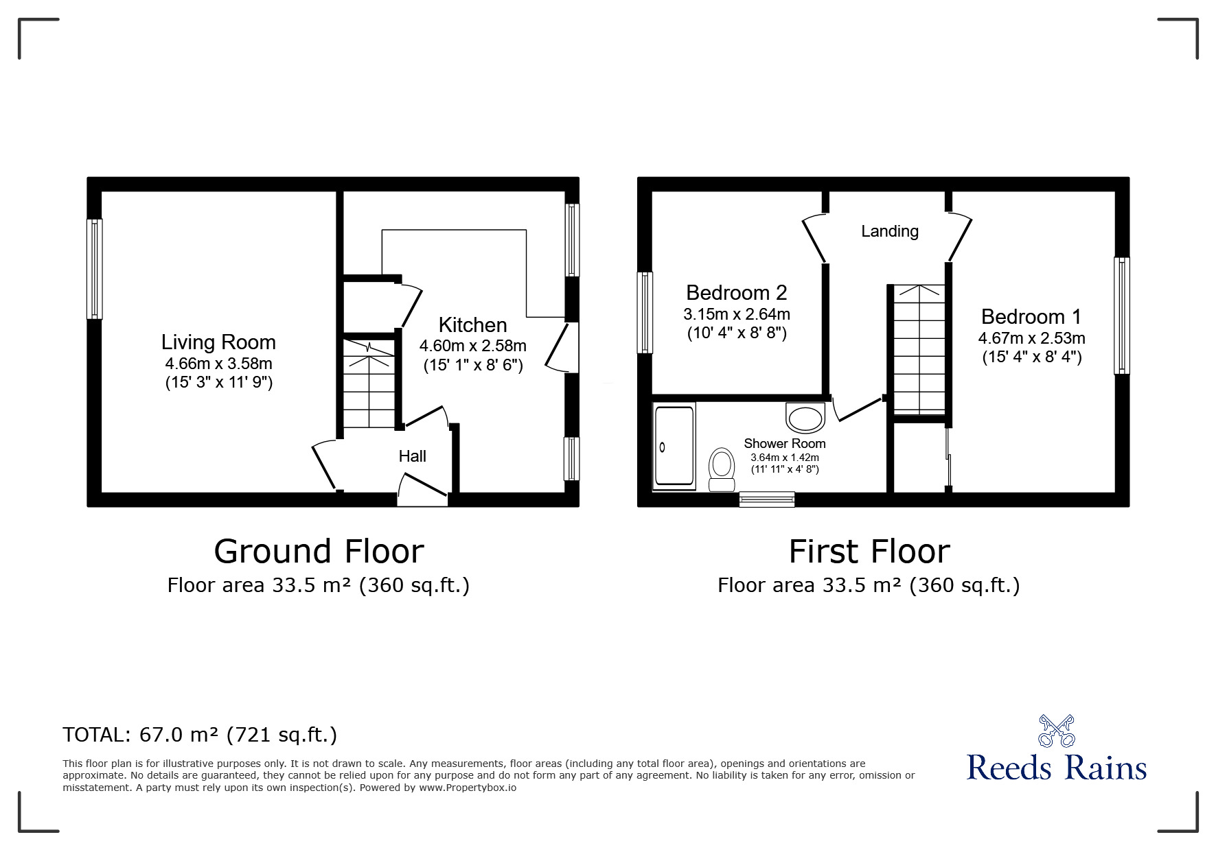 Floorplan of 2 bedroom End Terrace House for sale, Dorset Crescent, Consett, Durham, DH8