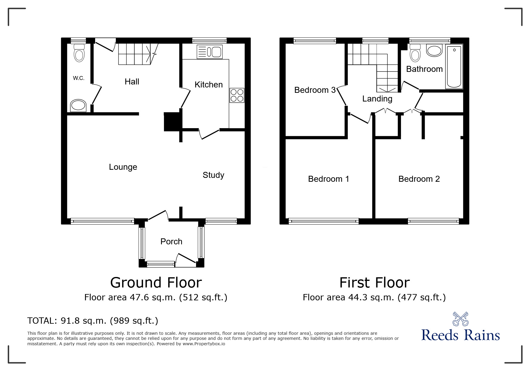 Floorplan of 3 bedroom Mid Terrace House to rent, Pontop View, Consett, Durham, DH8