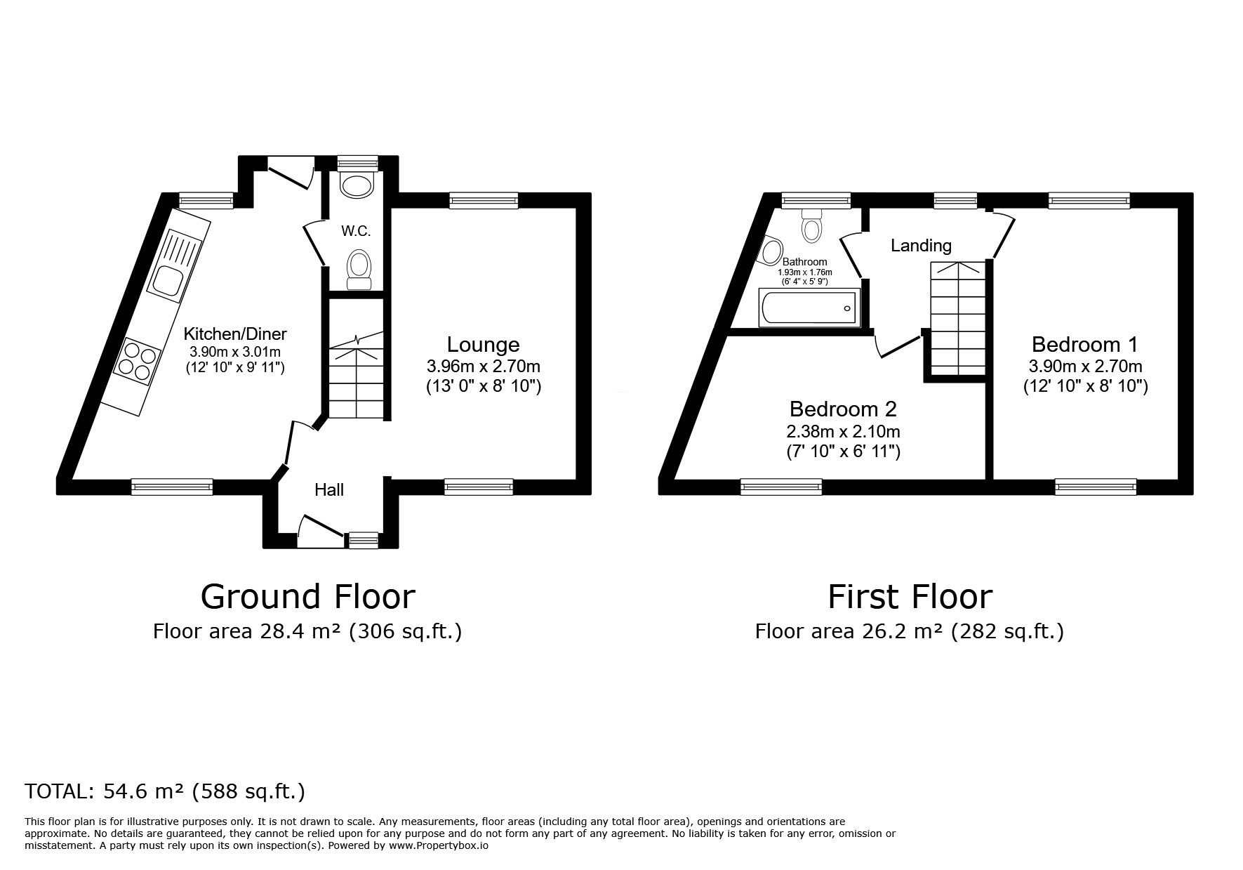 Floorplan of 2 bedroom Semi Detached House for sale, Aynsley Mews, Consett, Durham, DH8