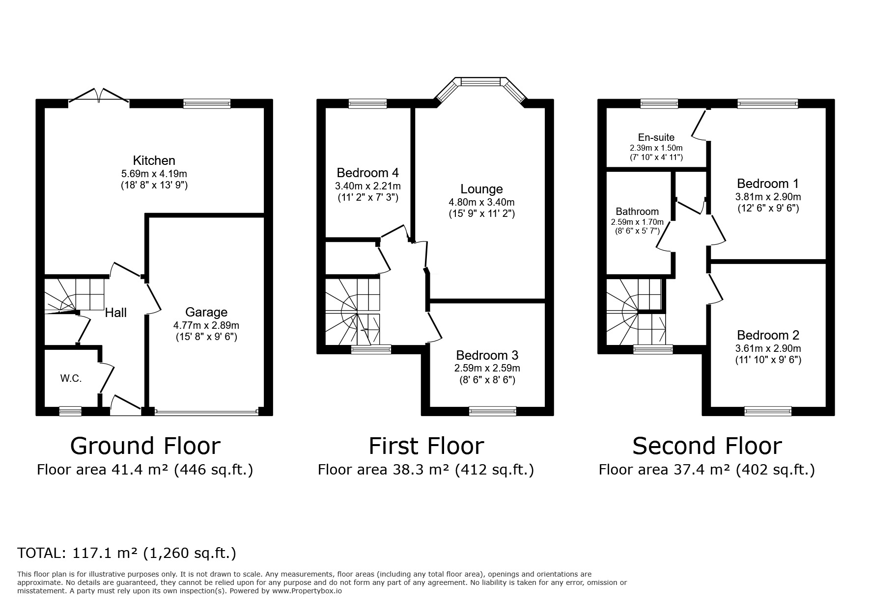 Floorplan of 4 bedroom Mid Terrace House for sale, Queens Gate, Consett, Durham, DH8