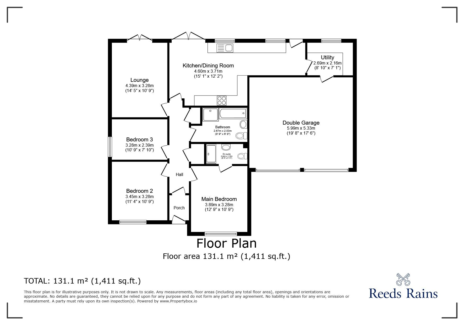 Floorplan of 3 bedroom Detached House for sale, Duchy Close, Consett, Durham, DH8