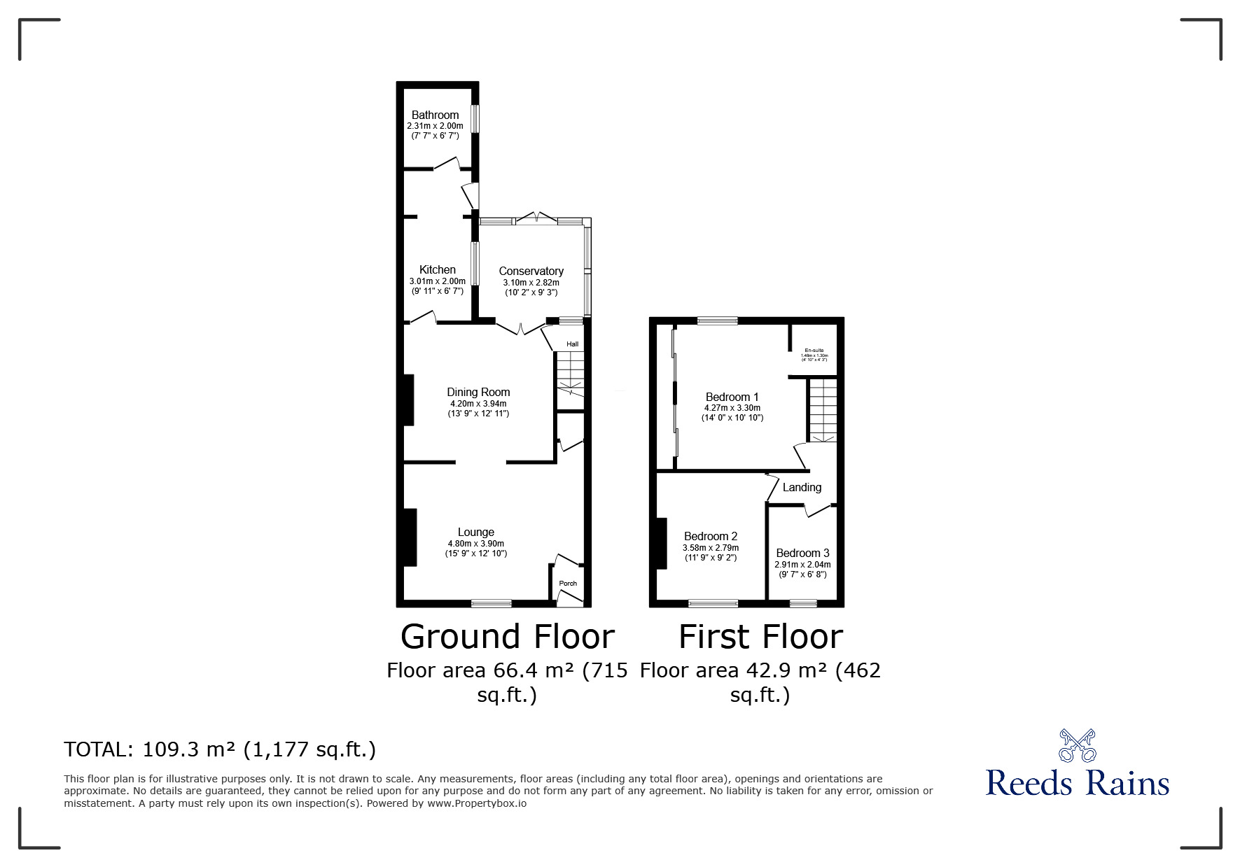 Floorplan of 3 bedroom Mid Terrace House for sale, Park Terrace, Castleside, Durham, DH8