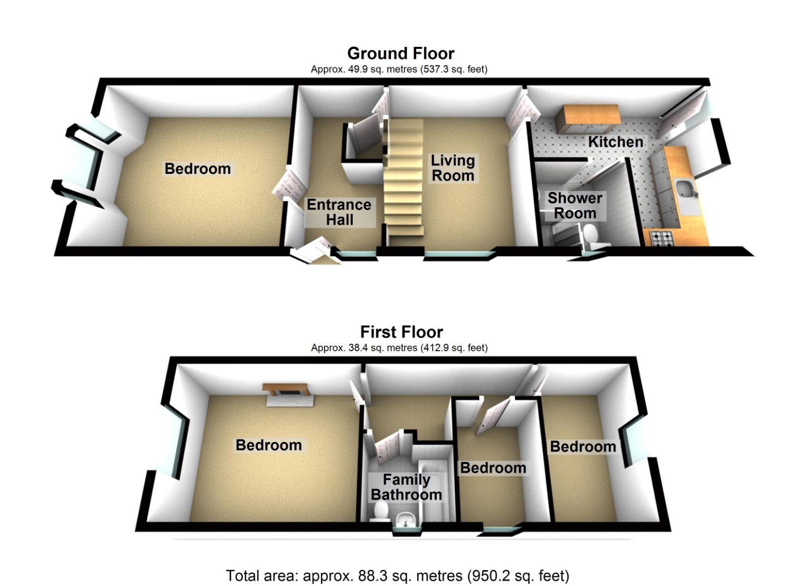 Floorplan of 4 bedroom Semi Detached House for sale, Botoner Road, Stoke, Coventry, CV1