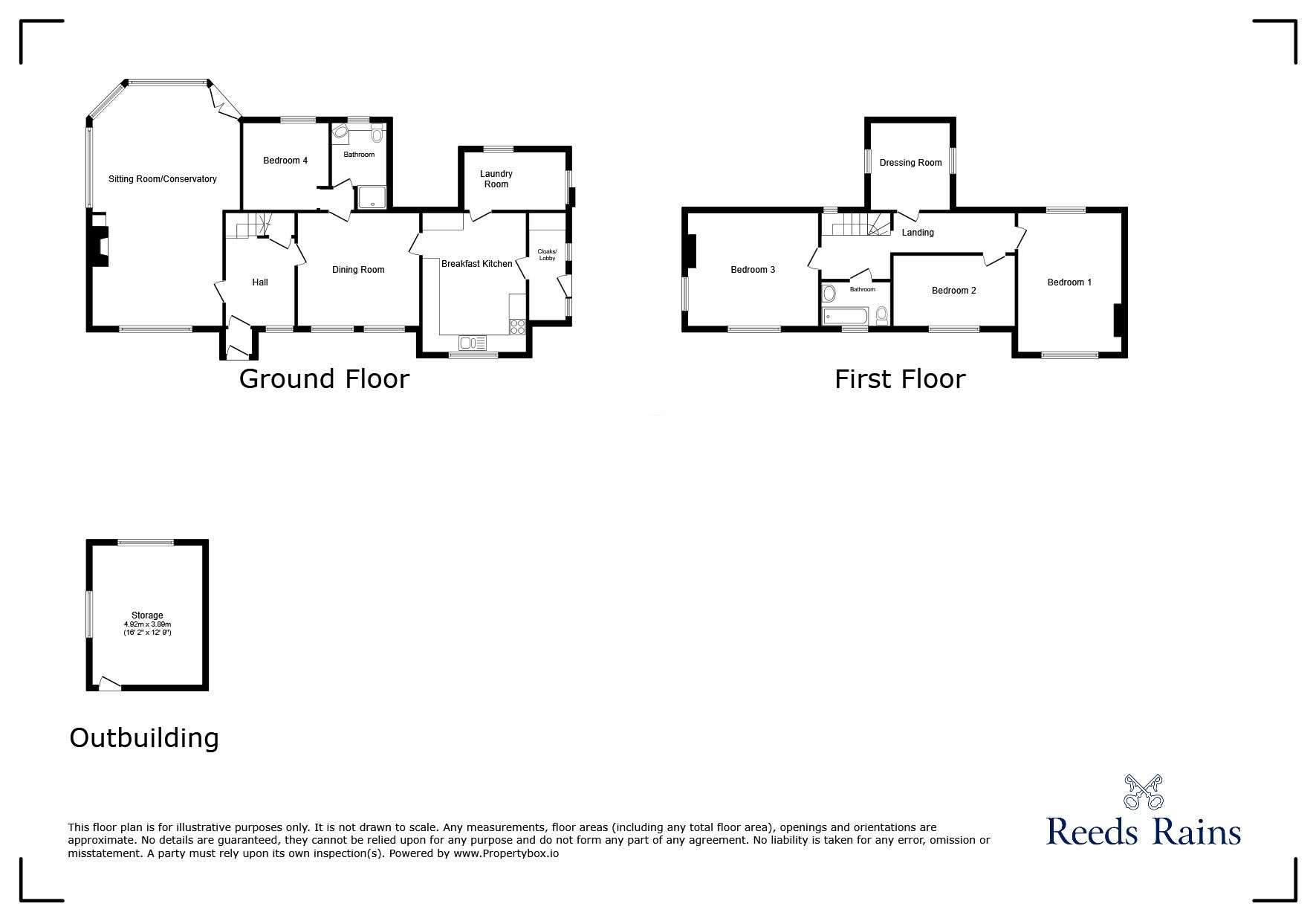 Floorplan of 4 bedroom Detached House for sale, Back Lane, Birdingbury, Warwickshire, CV23