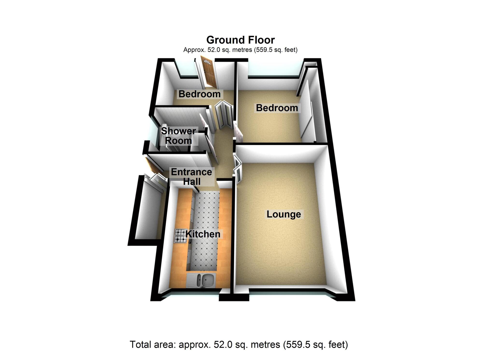 Floorplan of 2 bedroom  Flat for sale, Braemar Close, Walsgrave, Coventry, CV2