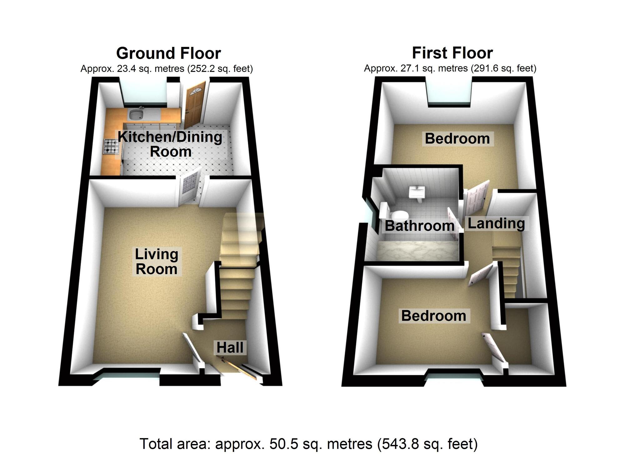 Floorplan of 2 bedroom End Terrace House for sale, John Shelton Drive, Holbrooks, Coventry, CV6