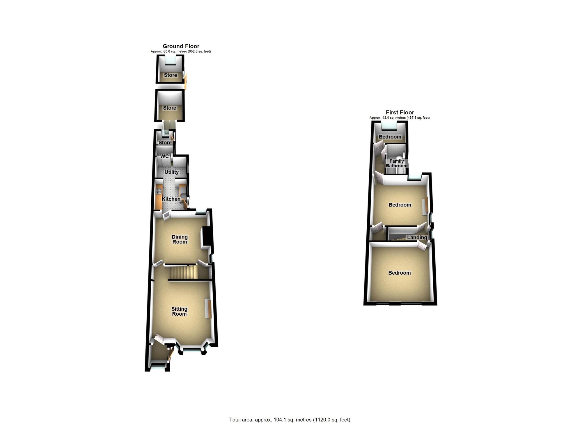 Floorplan of 3 bedroom Detached House for sale, Bennetts Road North, Corley, Warwickshire, CV7