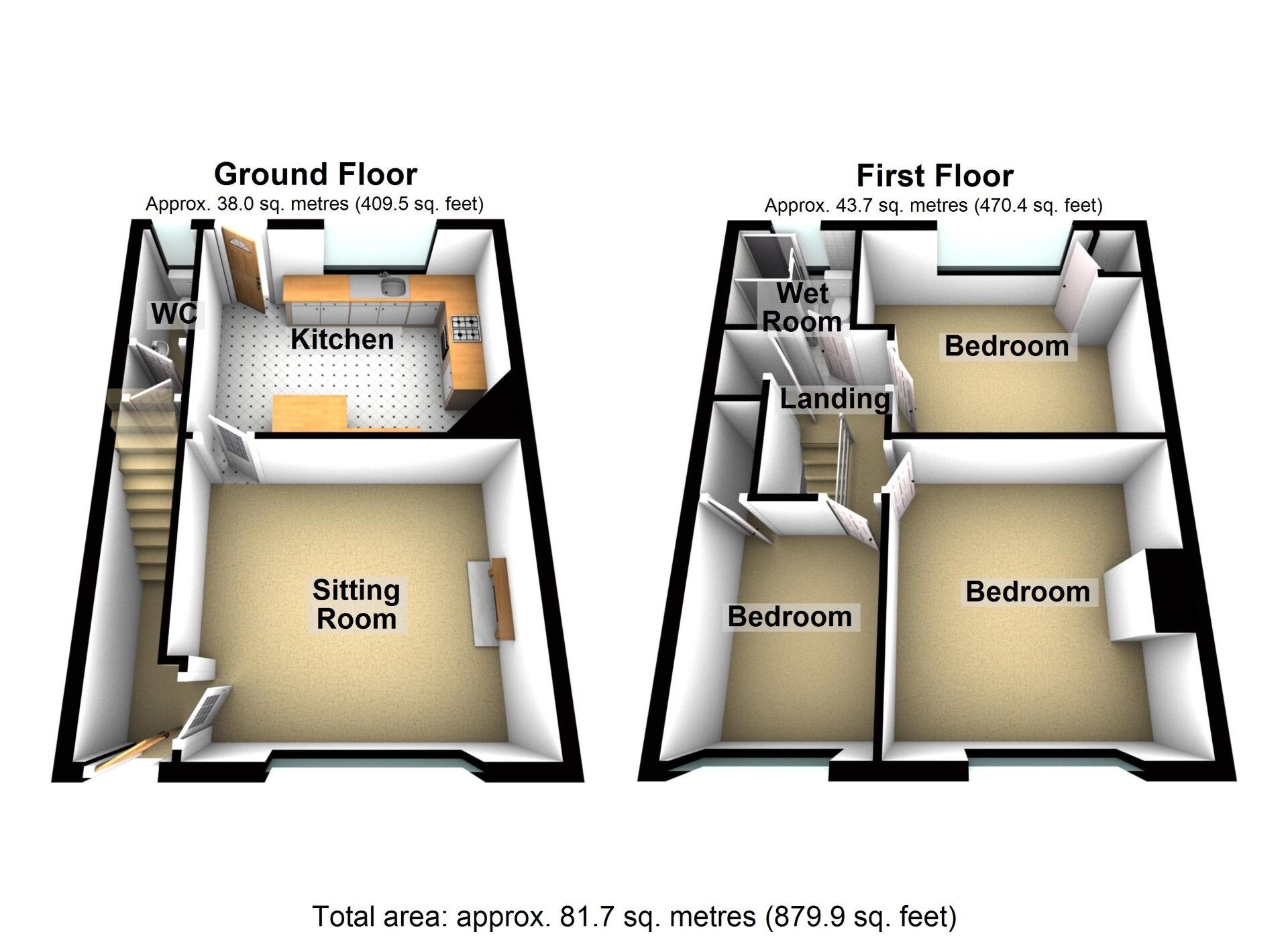 Floorplan of 3 bedroom Mid Terrace House for sale, The Greenfield, Stoke Aldermoor, Coventry, CV3