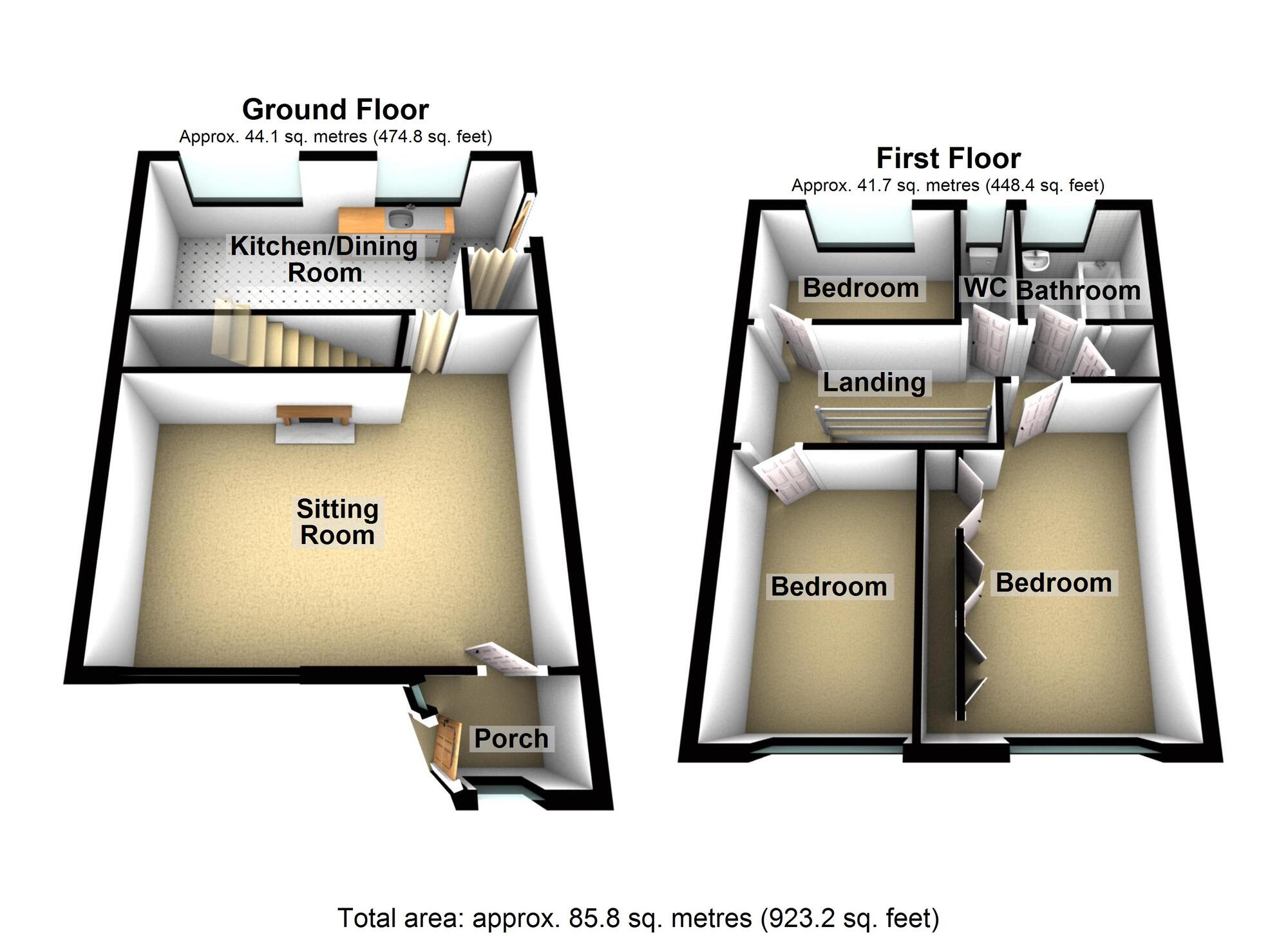 Floorplan of 3 bedroom End Terrace House for sale, Ringwood Highway, Potters Green, Coventry, CV2