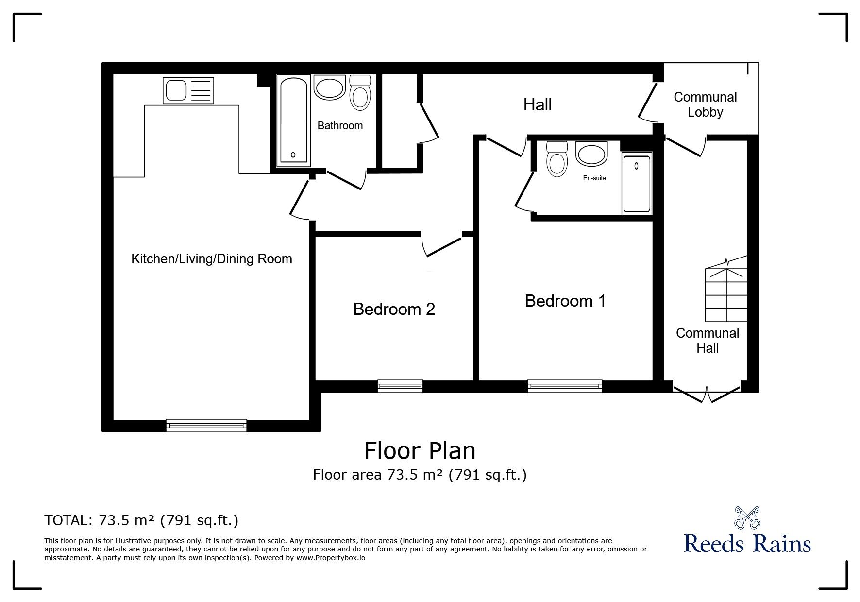 Floorplan of 2 bedroom  Flat for sale, Station Avenue, Tile Hill, Coventry, CV4