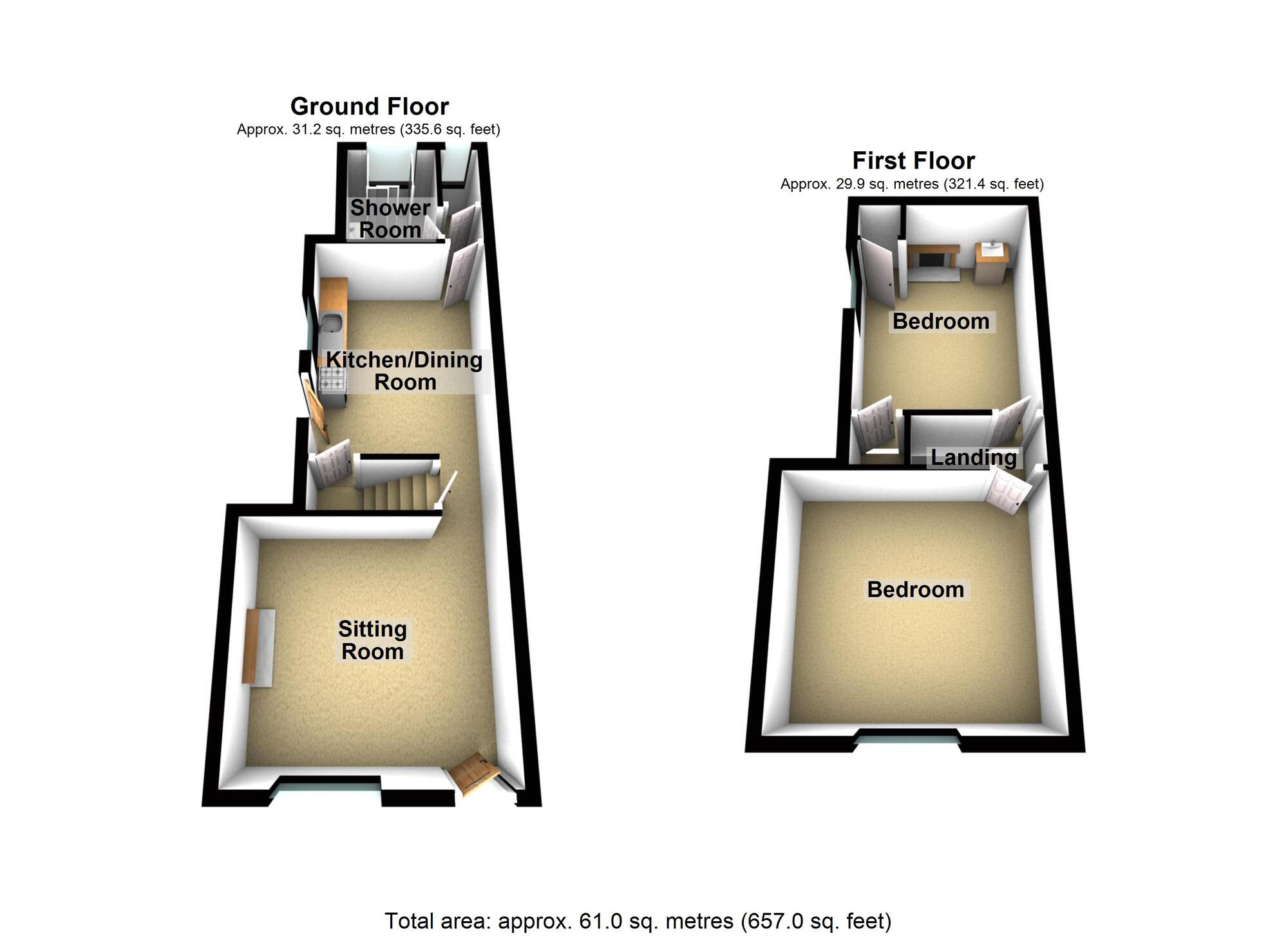 Floorplan of 2 bedroom Semi Detached House for sale, Wilsons Lane, Longford, West Midlands, CV6