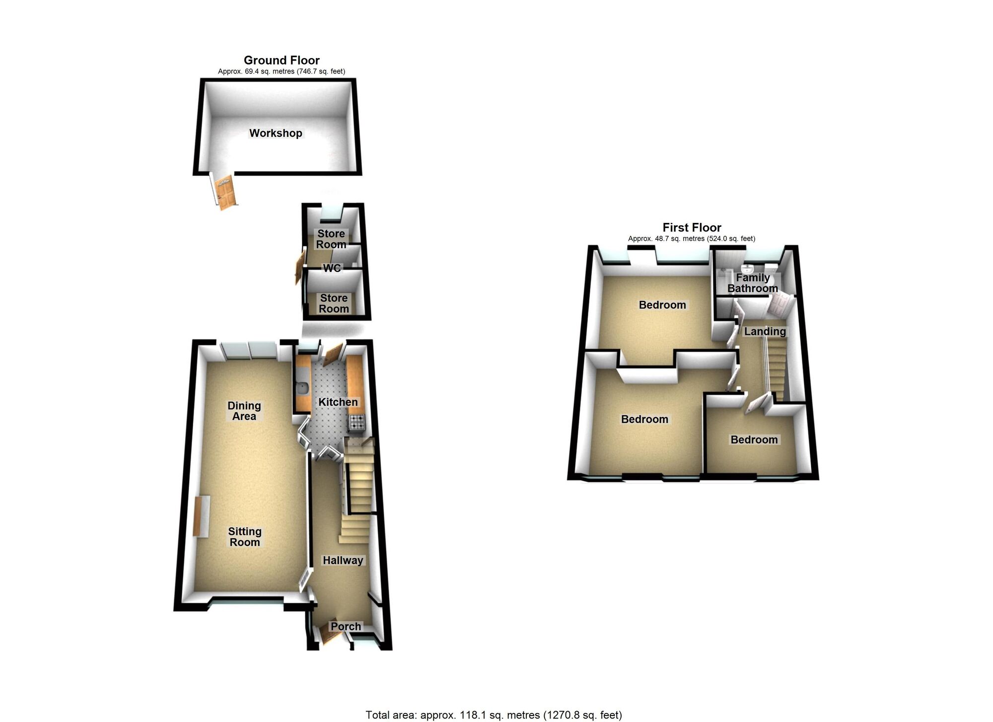 Floorplan of 3 bedroom Mid Terrace House for sale, Whitworth Avenue, Coventry, West Midlands, CV3