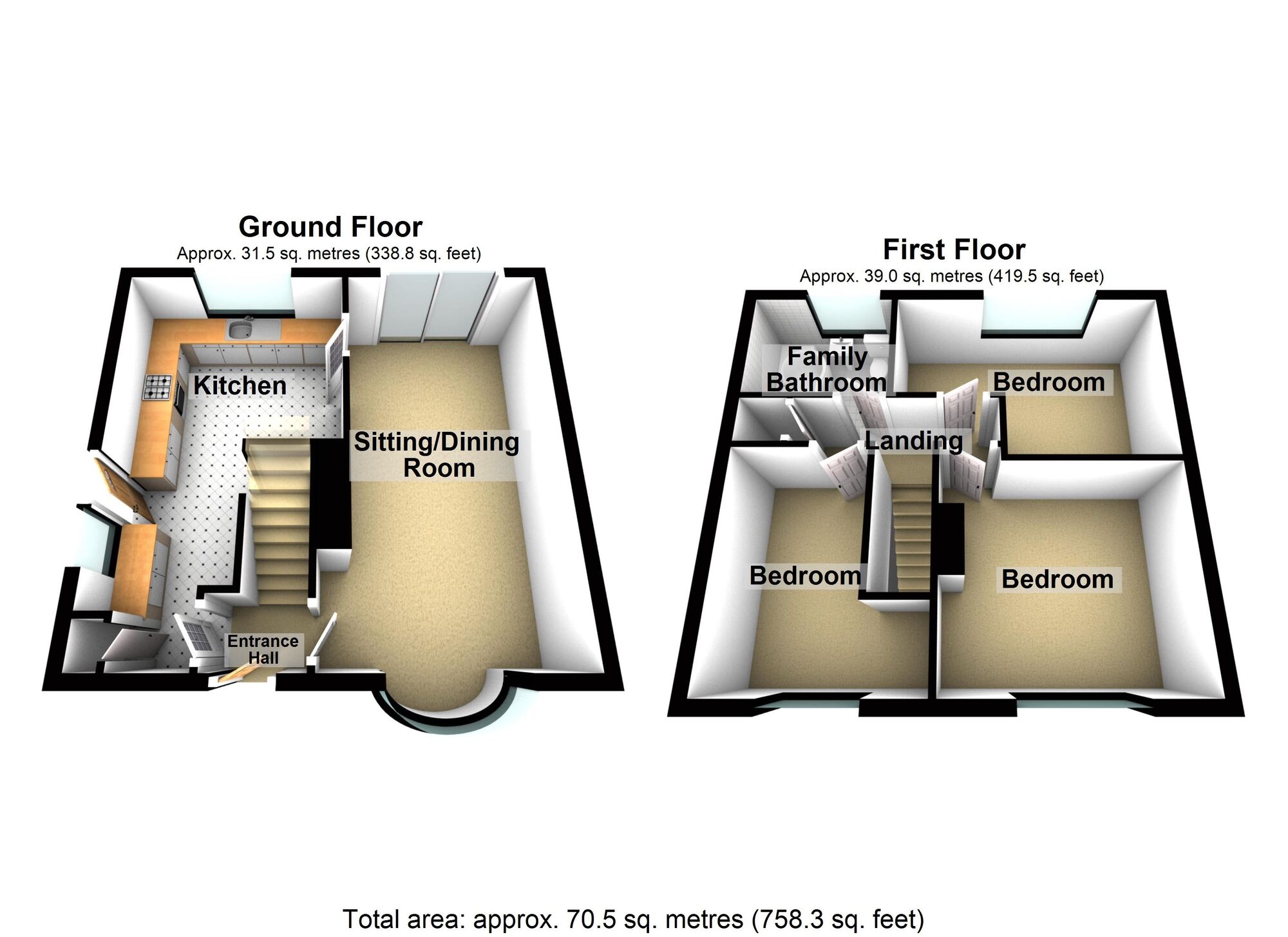 Floorplan of 3 bedroom Semi Detached House for sale, Somers Road, Keresley End, Warwickshire, CV7