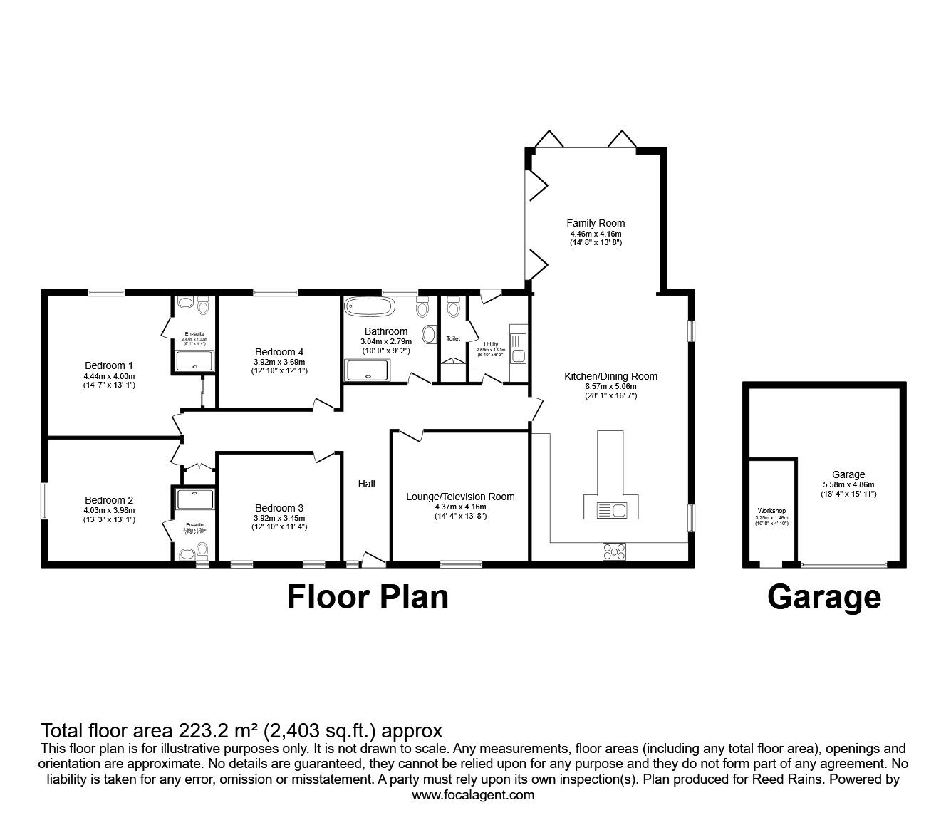 Floorplan of 4 bedroom Detached Bungalow for sale, Carr End Lane, Stalmine, Lancashire, FY6