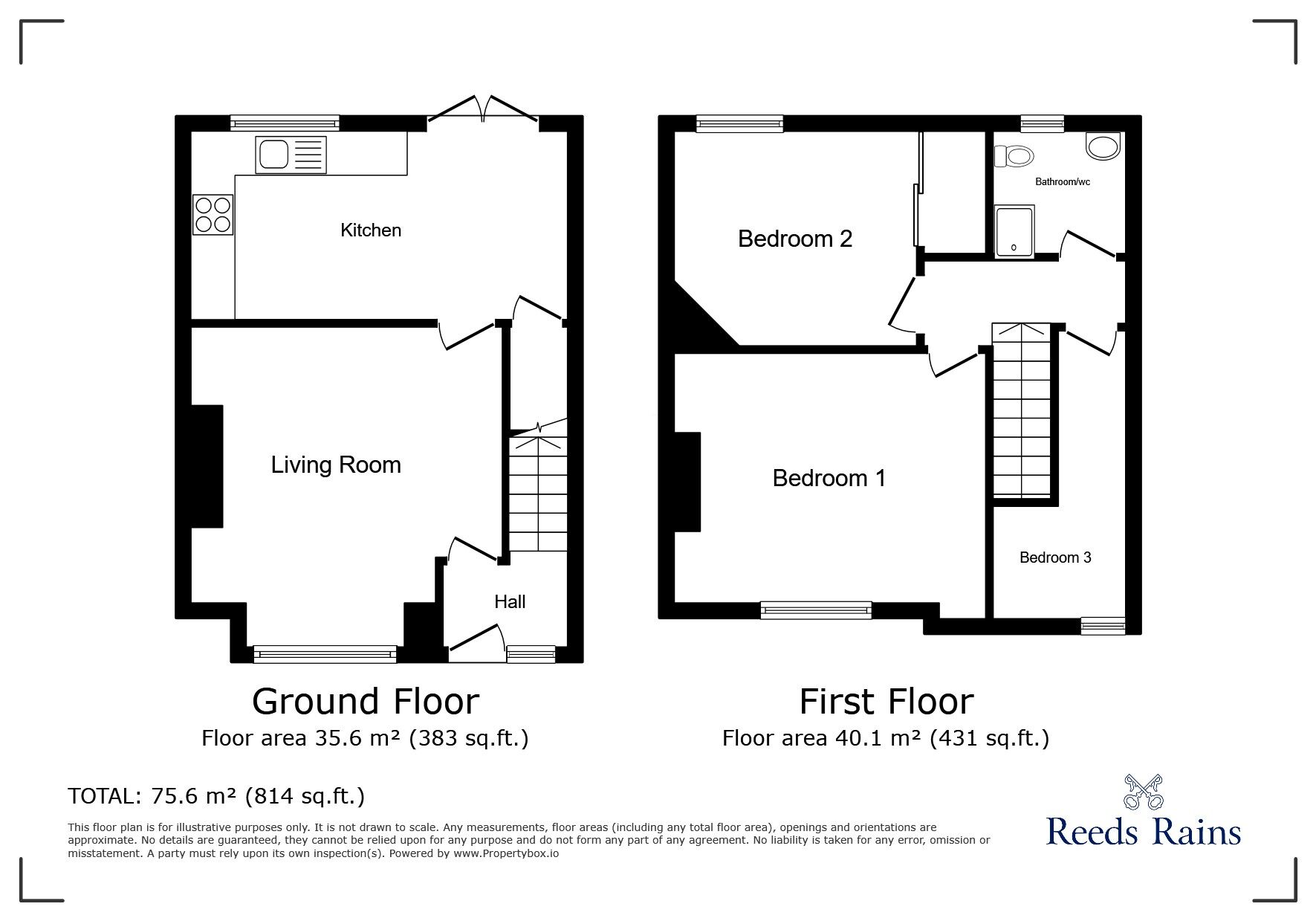 Floorplan of 3 bedroom Mid Terrace House for sale, Grange Road South, Hyde, Greater Manchester, SK14