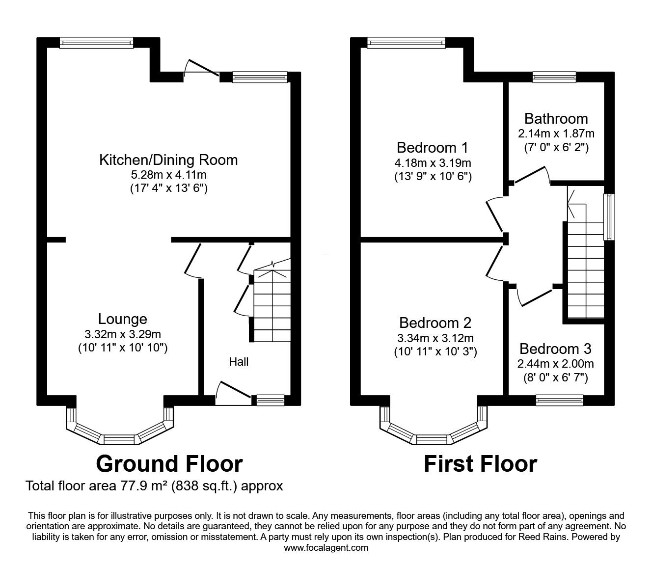 Floorplan of 3 bedroom Semi Detached House for sale, Worcester Road, Blackpool, Lancashire, FY3