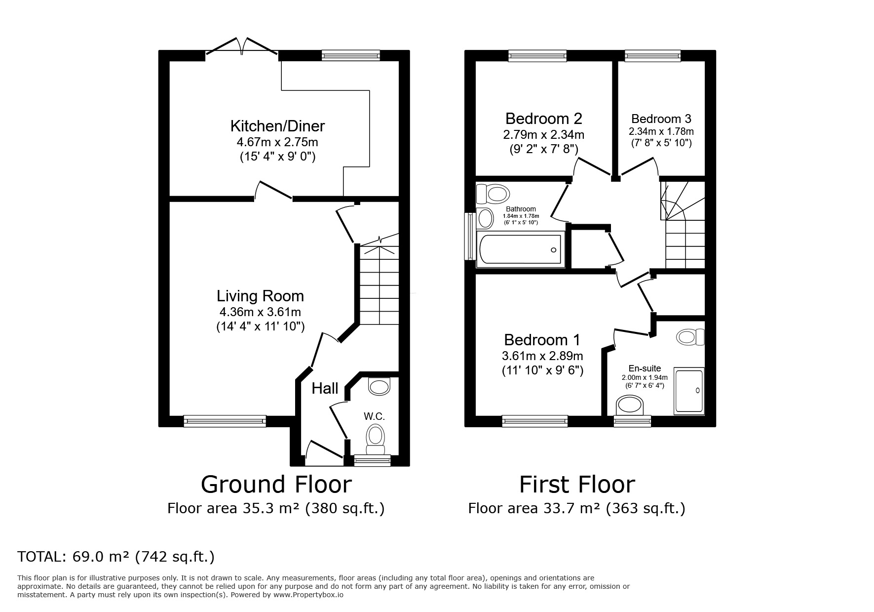 Floorplan of 3 bedroom Semi Detached House for sale, Alder Road, Whinmoor, West Yorkshire, LS14