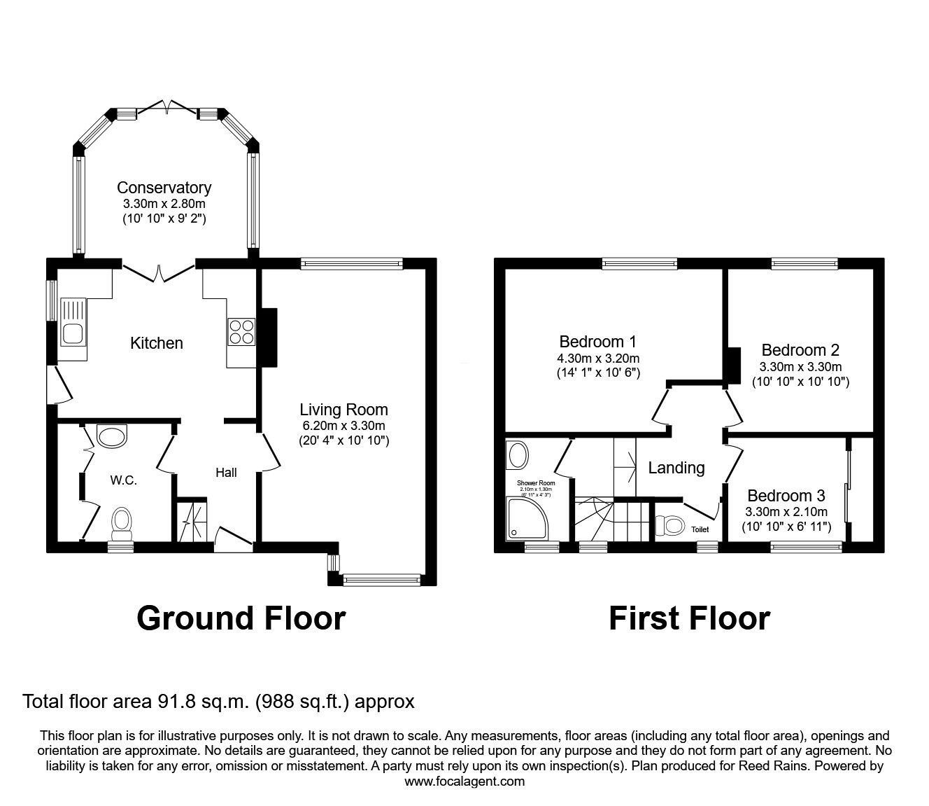 Floorplan of 3 bedroom Semi Detached House for sale, Ings Road, Leeds, West Yorkshire, LS9