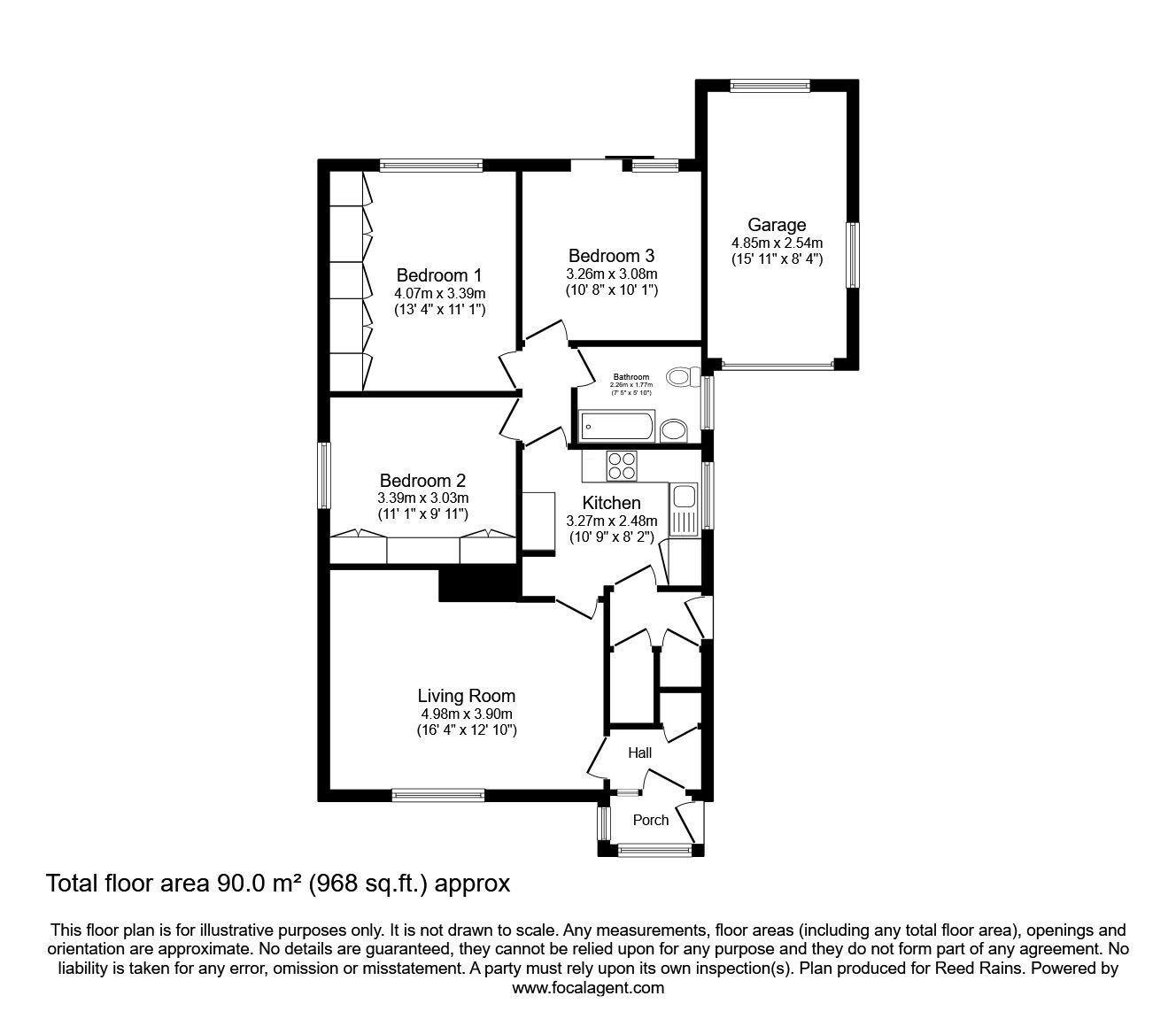 Floorplan of 3 bedroom Detached Bungalow for sale, Templegate Crescent, Leeds, West Yorkshire, LS15