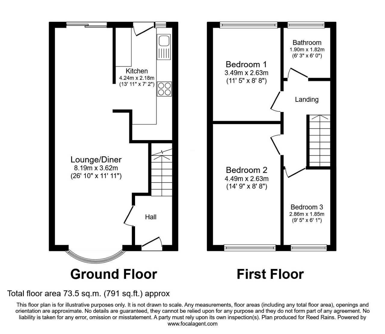 Floorplan of 3 bedroom End Terrace House for sale, Ramshead Crescent, Leeds, West Yorkshire, LS14