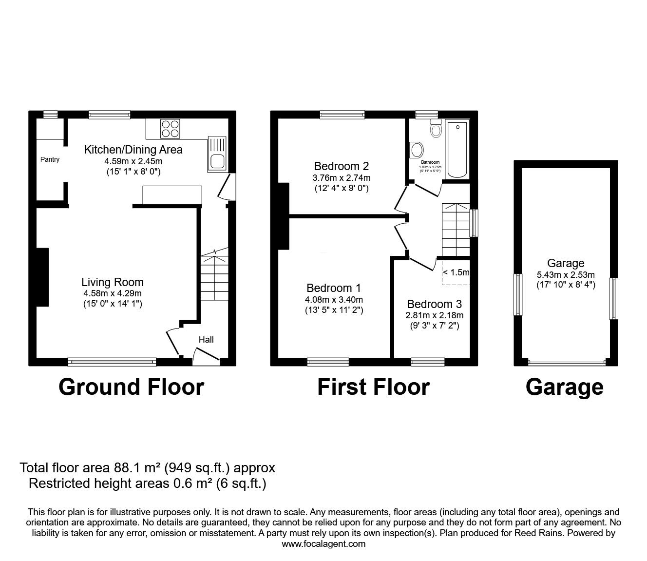 Floorplan of 3 bedroom Semi Detached House for sale, Poole Road, Leeds, West Yorkshire, LS15