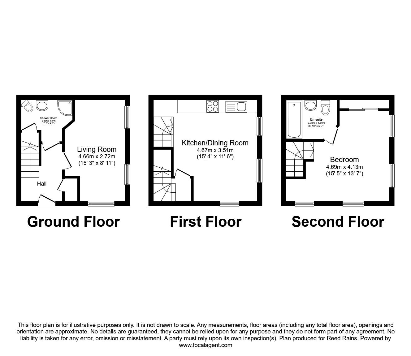 Floorplan of 2 bedroom Mid Terrace House for sale, Asket Garth, Leeds, West Yorkshire, LS14